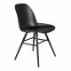 Lot de 2 Chaises Résine et Bois Noir Albert Kuip Zuiver Assise de Table 49x55x81,5cm