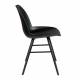 Lot de 2 Chaises Résine et Bois Noir Albert Kuip Zuiver Assise de Table 49x55x81,5cm