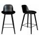 Lot de 2 Tabourets de Bar Noir Albert Kuip Zuiver Assise de Comptoir 44x47,5x88,5cm