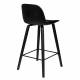 Lot de 2 Tabourets de Bar Noir Albert Kuip Zuiver Assise de Comptoir 44x47,5x88,5cm