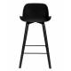 Lot de 2 Tabourets de Bar Noir Albert Kuip Zuiver Assise de Comptoir 44x47,5x88,5cm