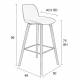 Lot de 2 Chaises de Bar Noir Albert Kuip Zuiver Assise de Comptoir 47x47,5x98,5cm