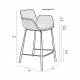 Lot de 2 Chaises Hautes Design Brit Zuiver Fauteuil de Bar Rose en Velours 54x57x91,5cm