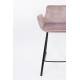 Lot de 2 Chaises Hautes Design Brit Zuiver Fauteuil de Bar Rose en Velours 54x57x91,5cm