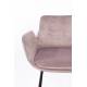 Lot de 2 Chaises Hautes Design Brit Zuiver Fauteuil de Bar Rose en Velours 54x57x91,5cm