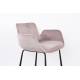 Lot de 2 Chaises Hautes Design Brit Zuiver Fauteuil de Bar Rose en Velours 54x57x91,5cm