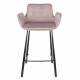 Lot de 2 Chaises Hautes Design Brit Zuiver Fauteuil de Bar Rose en Velours 54x57x91,5cm