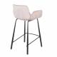 Lot de 2 Chaises Hautes Design Brit Zuiver Fauteuil de Bar Rose en Velours 54x57x91,5cm