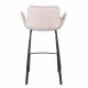 Lot de 2 Chaises Hautes Design Brit Zuiver Fauteuil de Bar Rose en Velours 54x57x91,5cm