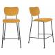 Lot de 2 Tabourets de Bar Ocre Benson Zuiver Assise Hautes en Velours Côtelé et Acier 46x53,5x92cm