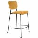 Lot de 2 Tabourets de Bar Ocre Benson Zuiver Assise Hautes en Velours Côtelé et Acier 46x53,5x92cm