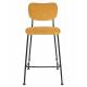 Lot de 2 Tabourets de Bar Ocre Benson Zuiver Assise Hautes en Velours Côtelé et Acier 46x53,5x92cm