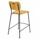 Lot de 2 Tabourets de Bar Ocre Benson Zuiver Assise Hautes en Velours Côtelé et Acier 46x53,5x92cm