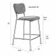 Lot de 2 Tabourets de Bar Ocre Benson Zuiver Assise Hautes en Velours Côtelé et Acier 46x53,5x92cm