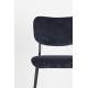 Lot de 2 Tabourets de Bar Bleu Foncé Benson Zuiver Assise Hautes en Velours Côtelé et Acier 46x53,5x92cm