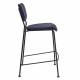 Lot de 2 Tabourets de Bar Bleu Foncé Benson Zuiver Assise Hautes en Velours Côtelé et Acier 46x53,5x92cm