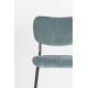 Lot de 2 Tabourets de Bar Gris Bleu Benson Zuiver Assise Hautes en Velours Côtelé et Acier 46x53,5x92cm