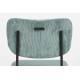 Lot de 2 Tabourets de Bar Gris Bleu Benson Zuiver Assise Hautes en Velours Côtelé et Acier 46x53,5x92cm