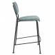 Lot de 2 Tabourets de Bar Gris Bleu Benson Zuiver Assise Hautes en Velours Côtelé et Acier 46x53,5x92cm