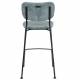 Lot de 2 Tabourets de Bar Gris Bleu Benson Zuiver Assise Hautes en Velours Côtelé et Acier 46x53,5x92cm