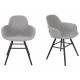 Lot de 2 Fauteuils de Table Albert Kuip Soft Zuiver Assise Chaise en Tissu Gris Clair et Bois 55x59x81,5cm