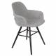 Lot de 2 Fauteuils de Table Albert Kuip Soft Zuiver Assise Chaise en Tissu Gris Clair et Bois 55x59x81,5cm