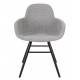 Lot de 2 Fauteuils de Table Albert Kuip Soft Zuiver Assise Chaise en Tissu Gris Clair et Bois 55x59x81,5cm