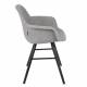 Lot de 2 Fauteuils de Table Albert Kuip Soft Zuiver Assise Chaise en Tissu Gris Clair et Bois 55x59x81,5cm