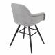 Lot de 2 Fauteuils de Table Albert Kuip Soft Zuiver Assise Chaise en Tissu Gris Clair et Bois 55x59x81,5cm