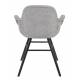 Lot de 2 Fauteuils de Table Albert Kuip Soft Zuiver Assise Chaise en Tissu Gris Clair et Bois 55x59x81,5cm