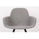 Lot de 2 Fauteuils de Table Albert Kuip Soft Zuiver Assise Chaise en Tissu Gris Clair et Bois 55x59x81,5cm