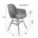 Lot de 2 Fauteuils de Table Albert Kuip Soft Zuiver Assise Chaise en Tissu Beige et Bois 55x59x81,5cm