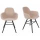 Lot de 2 Fauteuils de Table Albert Kuip Soft Zuiver Assise Chaise en Tissu Beige et Bois 55x59x81,5cm