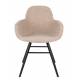Lot de 2 Fauteuils de Table Albert Kuip Soft Zuiver Assise Chaise en Tissu Beige et Bois 55x59x81,5cm