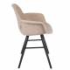 Lot de 2 Fauteuils de Table Albert Kuip Soft Zuiver Assise Chaise en Tissu Beige et Bois 55x59x81,5cm