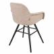 Lot de 2 Fauteuils de Table Albert Kuip Soft Zuiver Assise Chaise en Tissu Beige et Bois 55x59x81,5cm