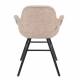 Lot de 2 Fauteuils de Table Albert Kuip Soft Zuiver Assise Chaise en Tissu Beige et Bois 55x59x81,5cm