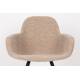 Lot de 2 Fauteuils de Table Albert Kuip Soft Zuiver Assise Chaise en Tissu Beige et Bois 55x59x81,5cm