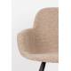 Lot de 2 Fauteuils de Table Albert Kuip Soft Zuiver Assise Chaise en Tissu Beige et Bois 55x59x81,5cm