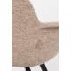 Lot de 2 Fauteuils de Table Albert Kuip Soft Zuiver Assise Chaise en Tissu Beige et Bois 55x59x81,5cm