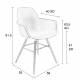 Lot de 2 Fauteuils de Table Résine et Bois Noir Albert Kuip Zuiver Assise Chaise 55x59x81,5cm