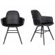 Lot de 2 Fauteuils de Table Résine et Bois Noir Albert Kuip Zuiver Assise Chaise 55x59x81,5cm