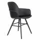 Lot de 2 Fauteuils de Table Résine et Bois Noir Albert Kuip Zuiver Assise Chaise 55x59x81,5cm
