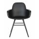 Lot de 2 Fauteuils de Table Résine et Bois Noir Albert Kuip Zuiver Assise Chaise 55x59x81,5cm