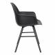 Lot de 2 Fauteuils de Table Résine et Bois Noir Albert Kuip Zuiver Assise Chaise 55x59x81,5cm
