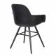Lot de 2 Fauteuils de Table Résine et Bois Noir Albert Kuip Zuiver Assise Chaise 55x59x81,5cm