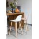 Lot de 2 Tabourets de Bar Résine Blanc Albert Kuip Zuiver Assise de Comptoir 45x47,5x89cm
