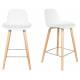 Lot de 2 Tabourets de Bar Résine Blanc Albert Kuip Zuiver Assise de Comptoir 45x47,5x89cm