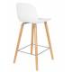 Lot de 2 Tabourets de Bar Résine Blanc Albert Kuip Zuiver Assise de Comptoir 45x47,5x89cm