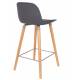 Lot de 2 Tabourets de Bar Résine Gris Anthracite Albert Kuip Zuiver Assise de Comptoir 45x47,5x89cm